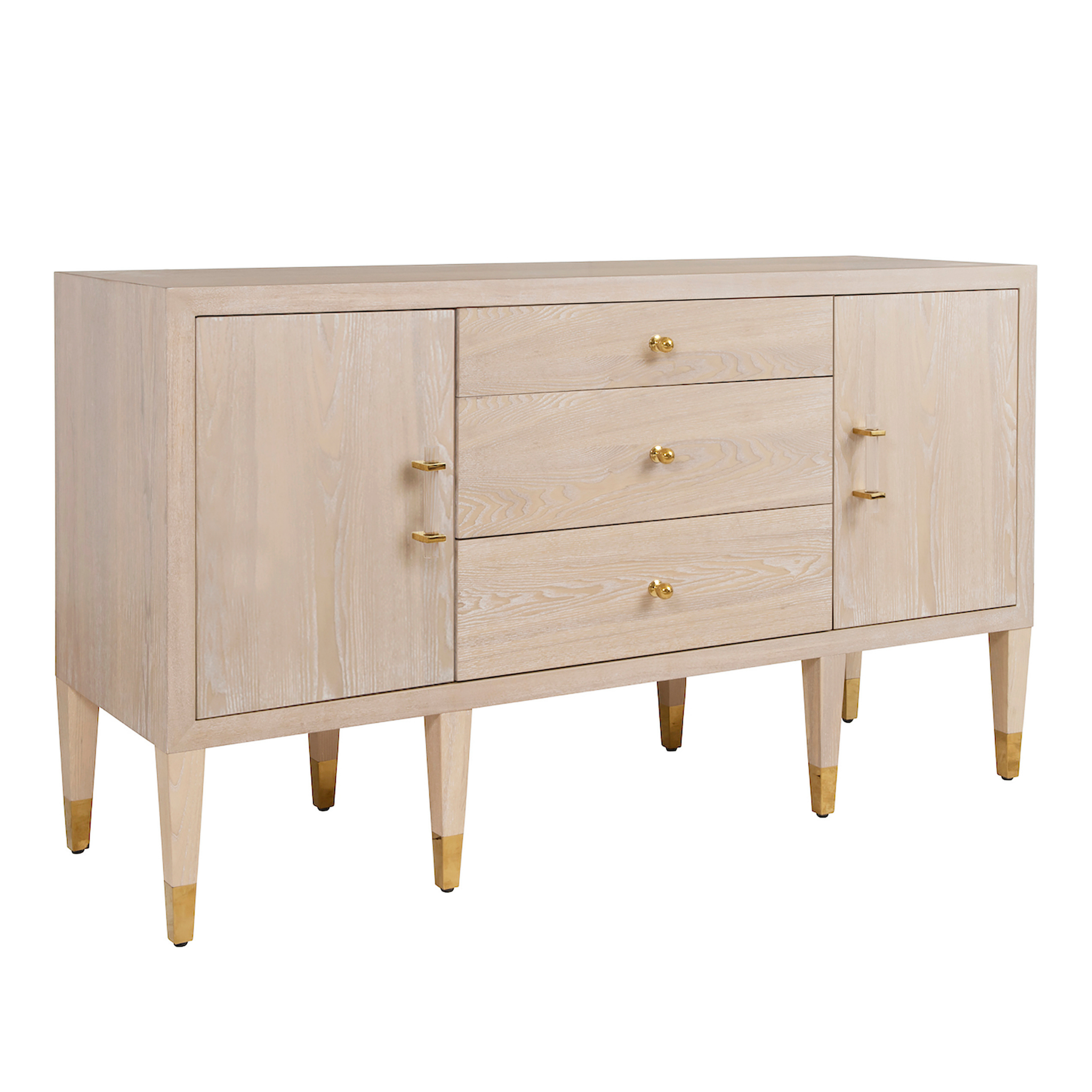 Cerused Oak Amherst Buffet - Elegant Sideboard for Dining Room, Living Room & Entryway Storage | Rustic Modern Buffet Cabinet with Ample Storage Space