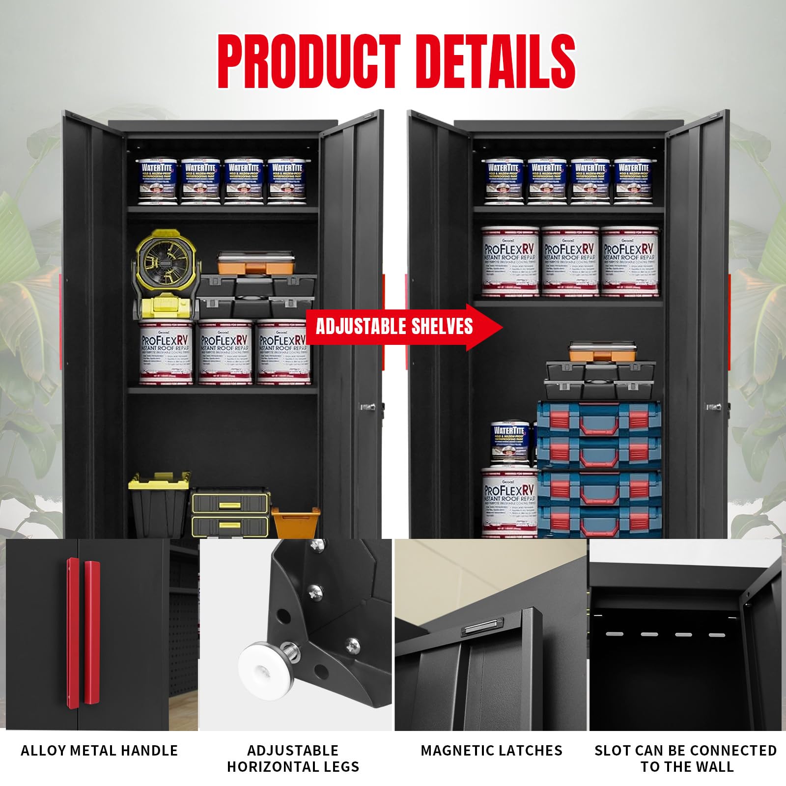 Torin 8-Piece Black Garage Storage Cabinet System - Steel Workshop Cabinets with Drawers, Rolling Chest & Pegboard - Secure Locking Storage for Home Garage Organization (Perfect for Tools, Equipment & DIY Projects)