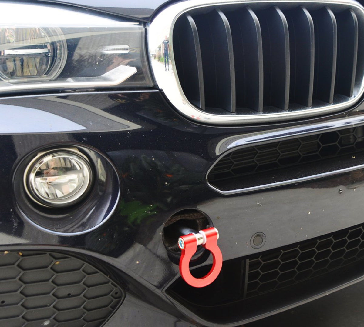 Euro Sports Red Front Tow Hook Ring for BMW X1 X3 X4 X5 X6 Z4 (Fxx Chassis) - Durable Car Accessory for Racing, Off-Road & Track Day Enthusiasts