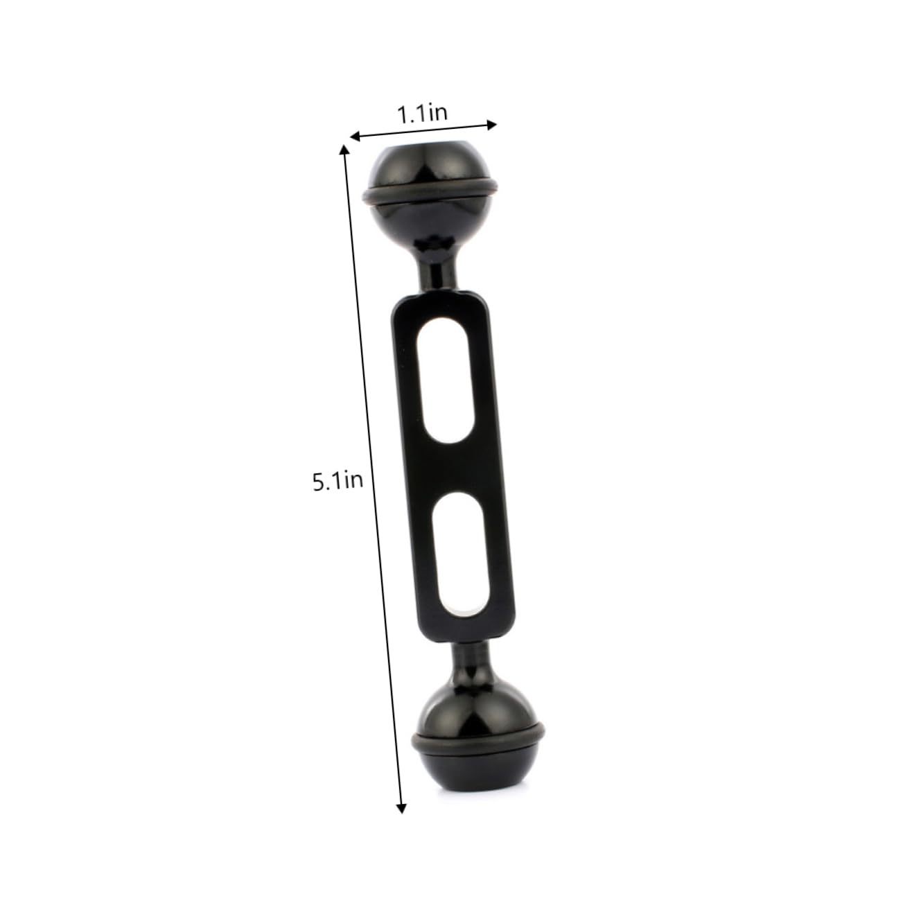 Jojofuny 13cm Dual Ball Aluminum Alloy Lamp Arm - Adjustable Diving Light Mount for Scuba Diving, Underwater Photography & Home Studio Lighting