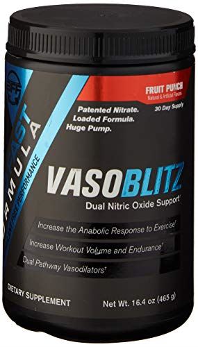 Build Fast Formula Vaso Blitz 465g Fruit Punch - Pre Workout Energy Powder for Muscle Growth & Endurance - Ideal for Gym, Bodybuilding & Athletic Performance