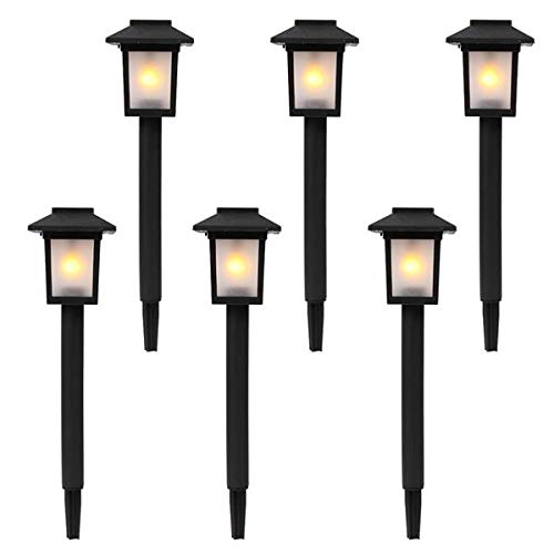 DAVEBELLA 6-Pack Waterproof Solar Torch Lights - Outdoor Decorative Lighting with Realistic Flickering Flame Effect, Auto On/Off Sensor - Perfect for Garden, Patio, Pathway, and Backyard Ambiance