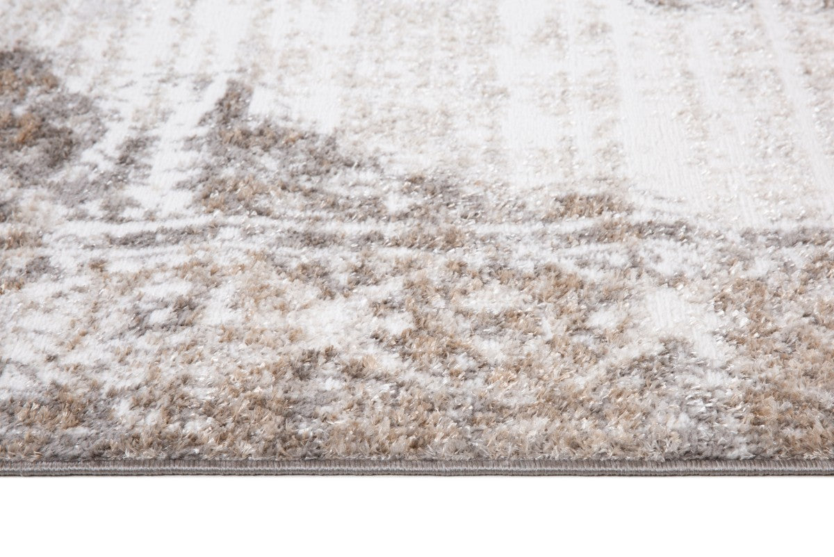 5x8 Area Rug Non-Slip Soft Living Room Rug - Grey and Cream Modern Abstract Design - Perfect for Bedroom, Living Room, Home Office Decor