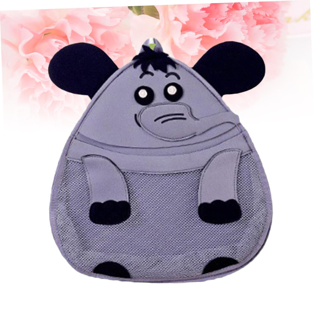 HEMOTON 3-Piece Bath Toy Storage Set - Animal Mesh Organizer Bags with Hooks & Strong Suction Cups for Kids (Elephant Design) - Perfect for Bathroom Organization & Baby Shower Gifts