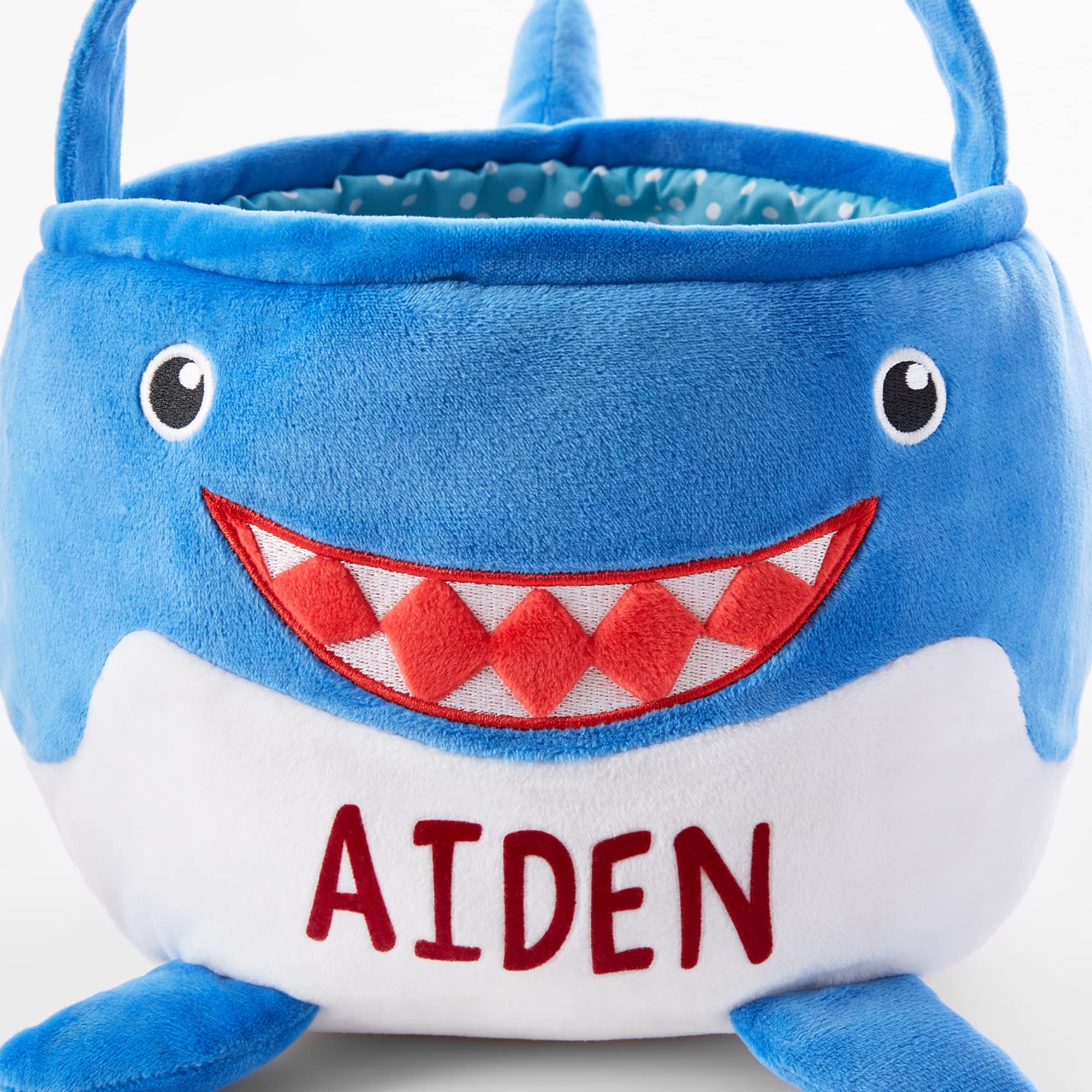 Personalized Easter Basket for Kids - Custom Name Plush Furry Critter Gift for Boys & Girls - Fillable Easter Basket with Optional Stuffers (Shark Design) - Perfect for Easter Celebrations, Birthday Gifts & Holiday Surprises