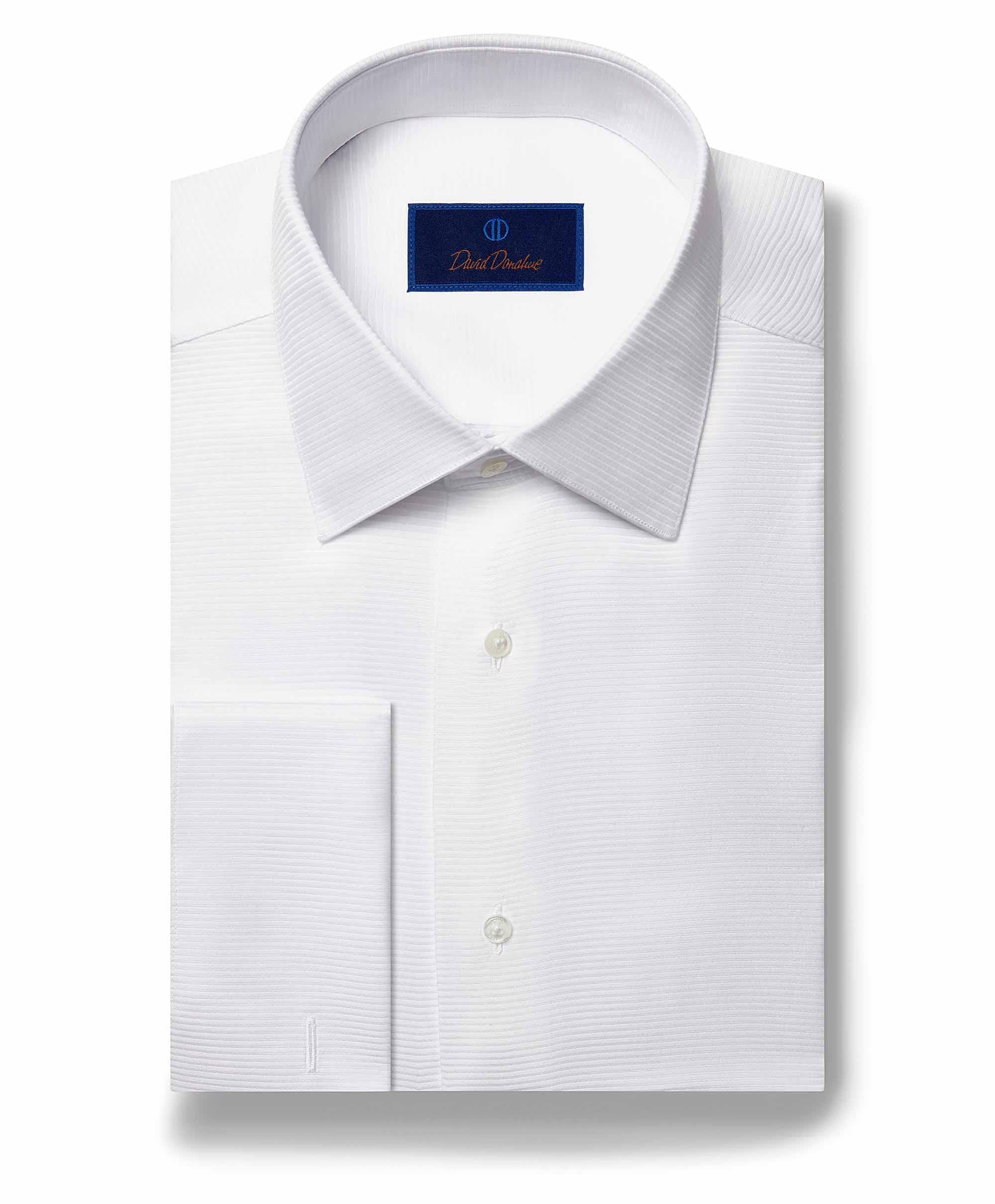 Men's Long Sleeve Ribbed Formal Shirt - Slim Fit Business Casual Dress Shirt for Office, Wedding & Professional Events