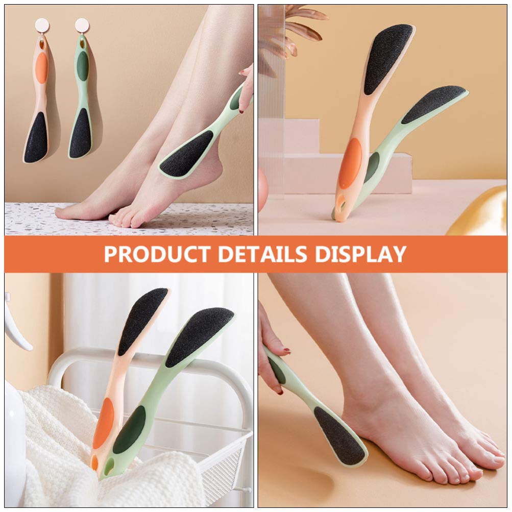 2-Pack Double Sided Pumice Stone for Feet - Callus Remover & Foot File with TPR Handle - Exfoliating Foot Scrubber for Smooth Heels - Perfect for Pedicure, At-Home Foot Care & Spa Treatment