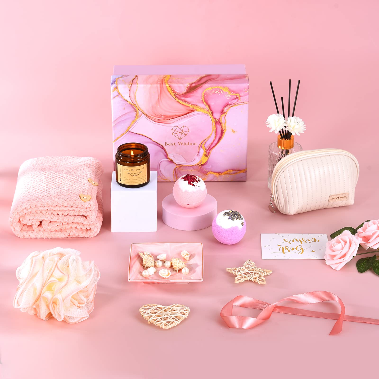Relaxing Spa Gift Basket for Women - Self Care Birthday Gifts Set for Her, Mom, Sister, Wife, Aunt, Grandma & Bridesmaids | Perfect for Stress Relief, Pampering & Special Occasions