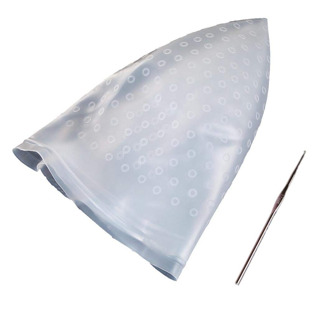 TWIREY Silicone Highlight Cap for Hair Coloring - Dye Cap with Metal Hook - Perfect for Salon, Home Hair Dye & DIY Hair Styling
