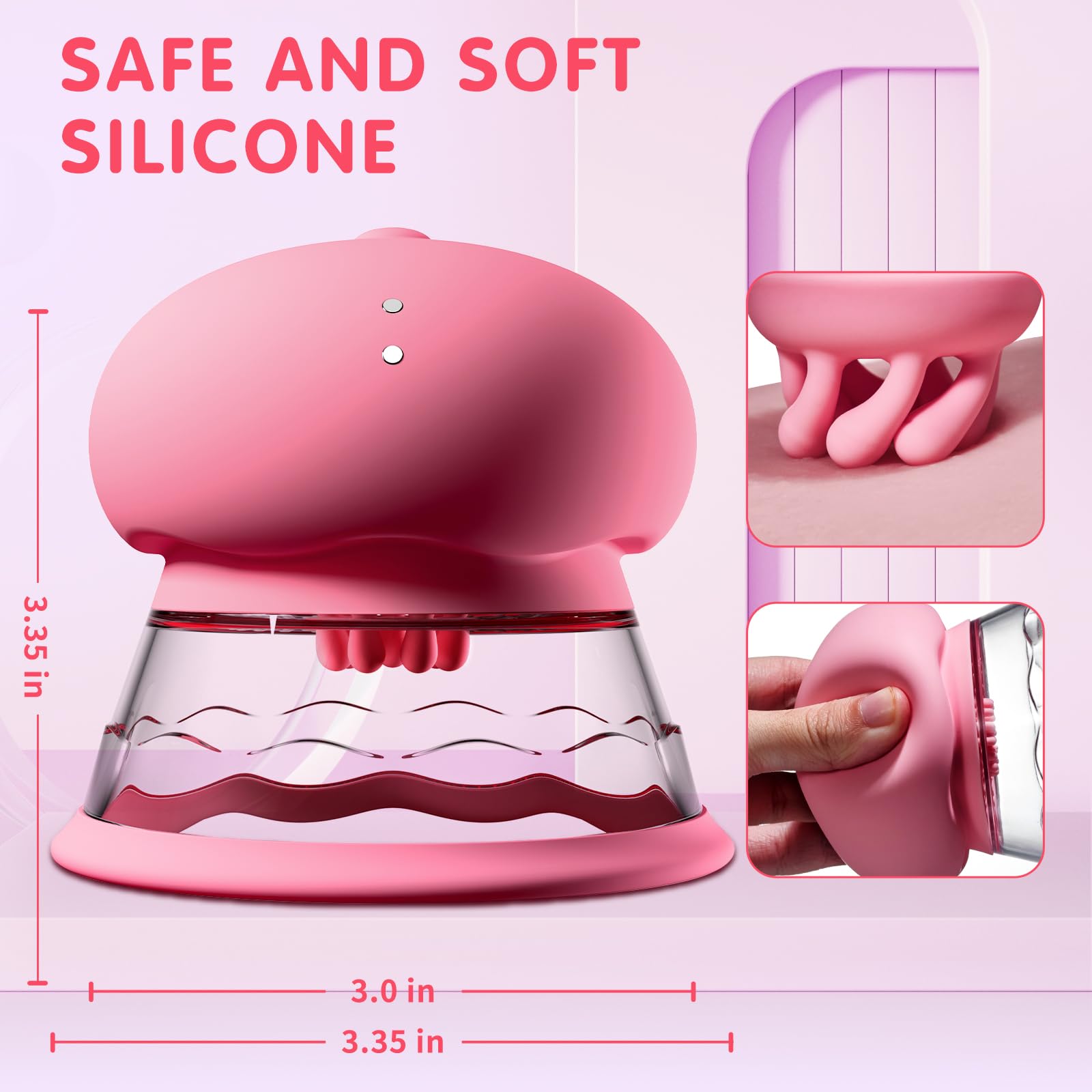 Rechargeable Nipple Vibrator for Women - 10 Powerful Suction & Vibration Modes with 3 Brush Heads, Adult Sex Toy for Couples Pleasure & Sensual Massage | Perfect for Foreplay, Solo Play & Intimate Moments