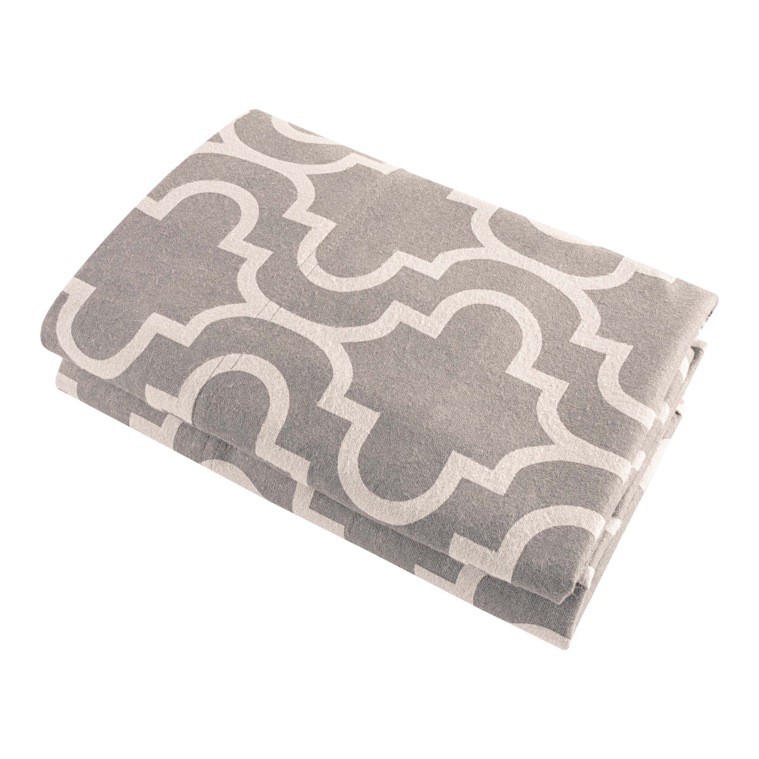 Soft Cotton Flannel Trellis 2-Piece Pillowcase Set - Breathable & Cozy Bedding for Winter Nights - Perfect for Home, Dorm, or Guest Room Decor