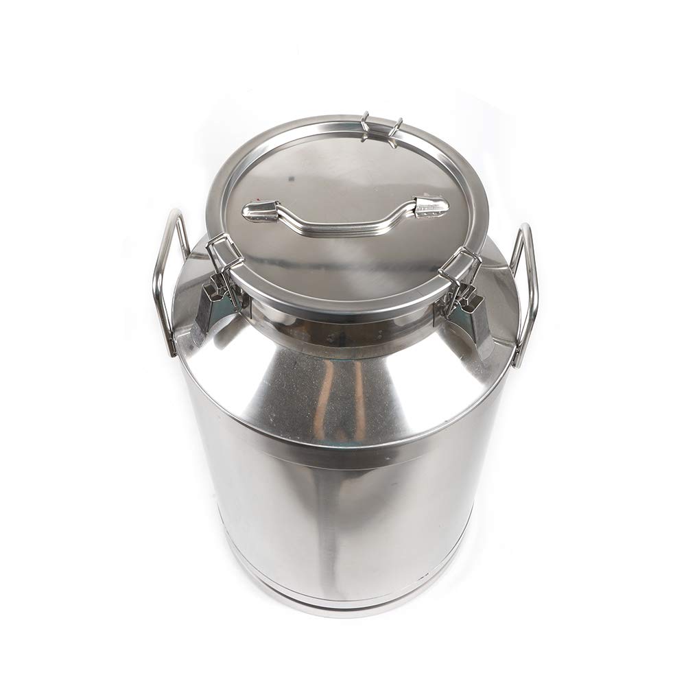 60L/15.9 Gallon Stainless Steel Milk Transport Can - Heavy Duty Liquid Storage Container with Sealed Lid for Milk, Wine & Beverages - Perfect for Dairy Farms, Vineyards & Commercial Kitchens