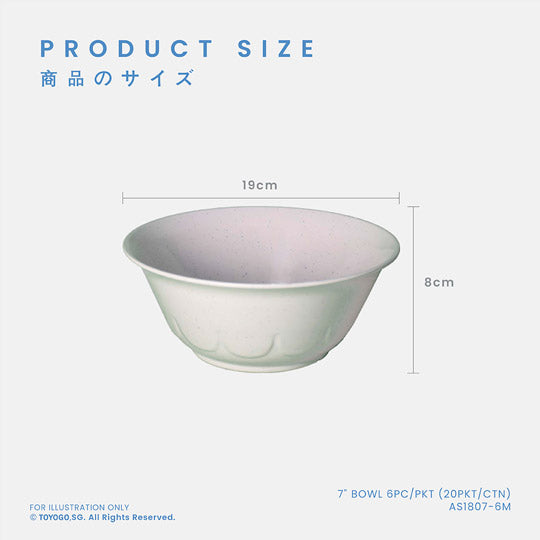 7-Piece Bowl Set - 6 Bowls per Pack (20 Packs per Carton) - AS1807 6M - Perfect for Parties, Picnics, and Everyday Dining
