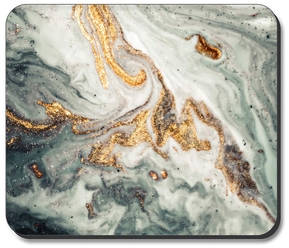 Art Plates Mouse Pad - Gold Granite Marble Design for Computer & Office Use | Non-Slip Gaming Mousepad for PC, Laptop, Desk | Perfect for Home Office, Work, and Gaming Setup