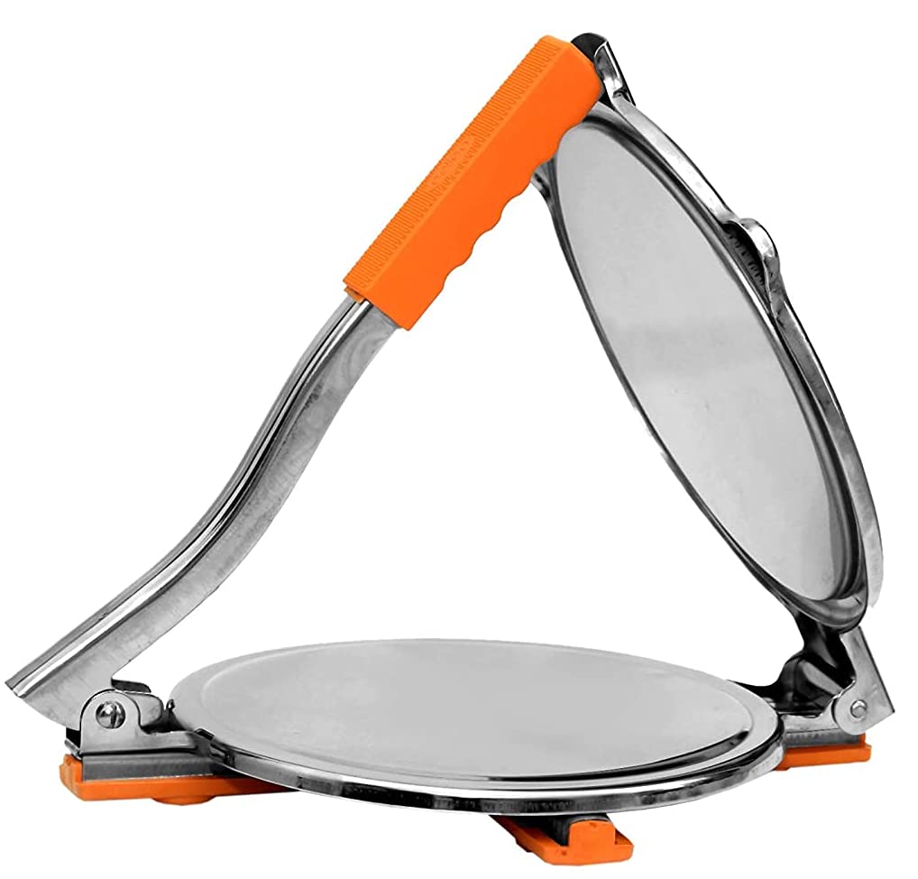 6.5 Inch Stainless Steel Puri Maker - Poori Press, Tortilla Maker, Roti Chapati Paratha Dough Press - Perfect for Indian, Mexican & Asian Cuisine - Easy to Use for Homemade Flatbreads, Snacks & Meals