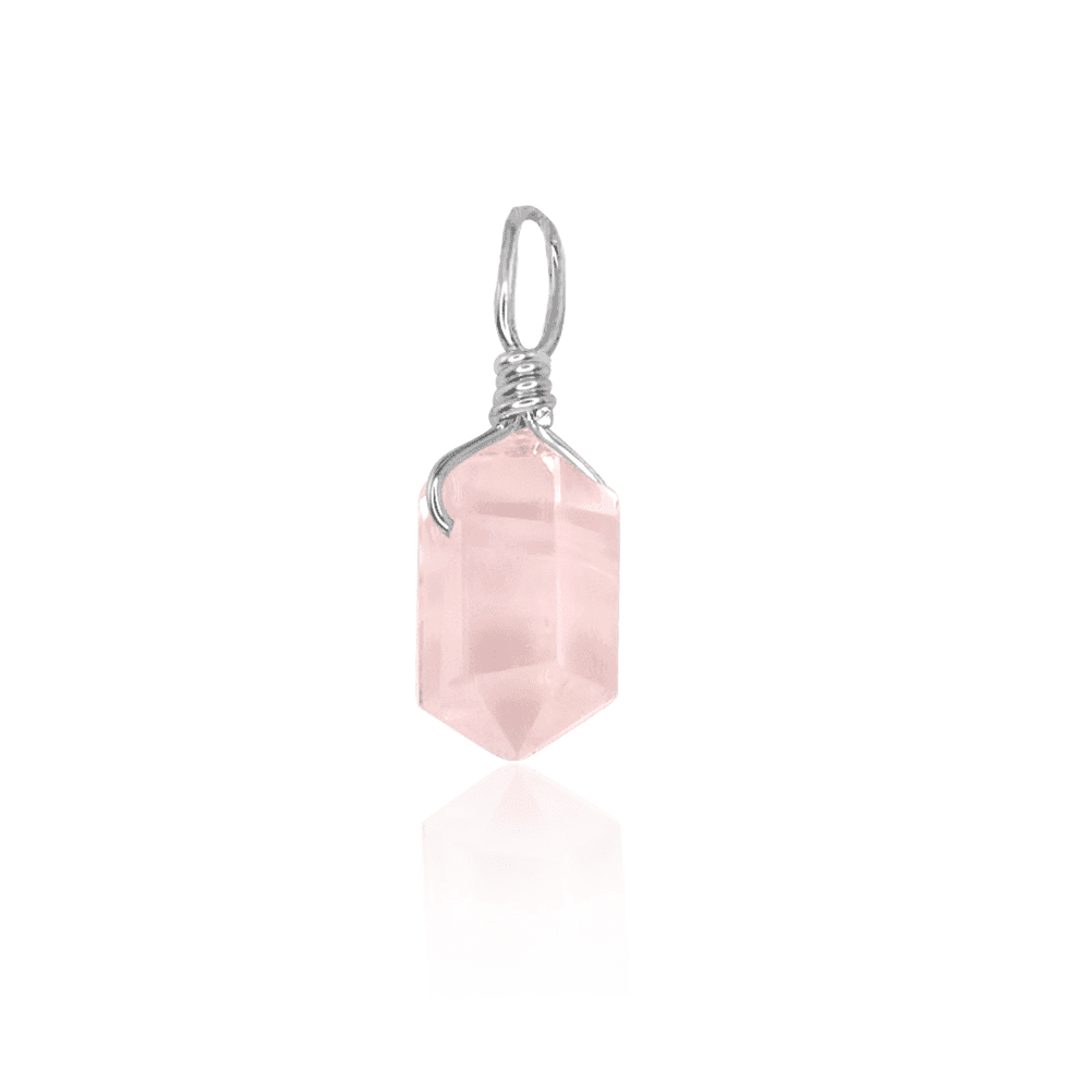 Rose Quartz Mini Double Terminated Crystal Point Pendant - Natural Healing Stone Jewelry for Necklace, Chakra Balancing & Spiritual Gifts | Perfect for Meditation, Energy Work & Everyday Wear