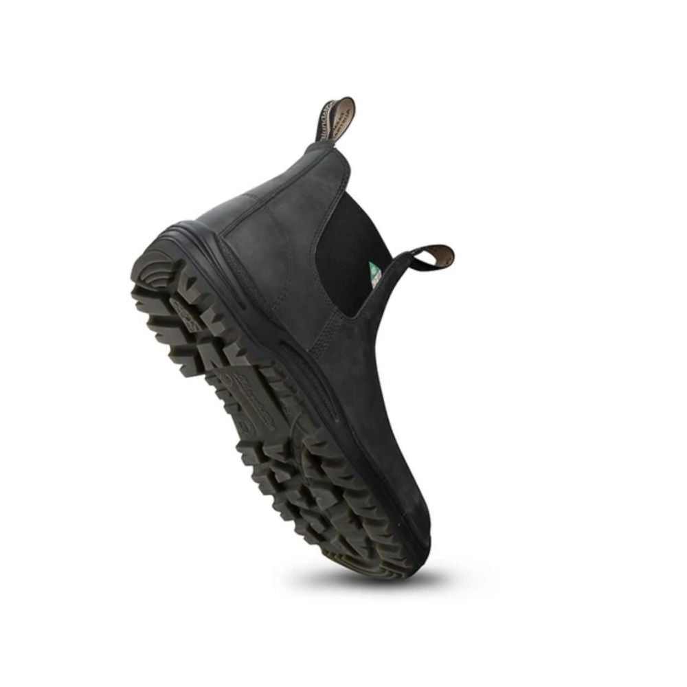 Blundstone 181 Waxy Rustic Black Unisex Steel Toe Work Boots - Slip Resistant Safety Shoes for Construction, Warehouse & Outdoor Work
