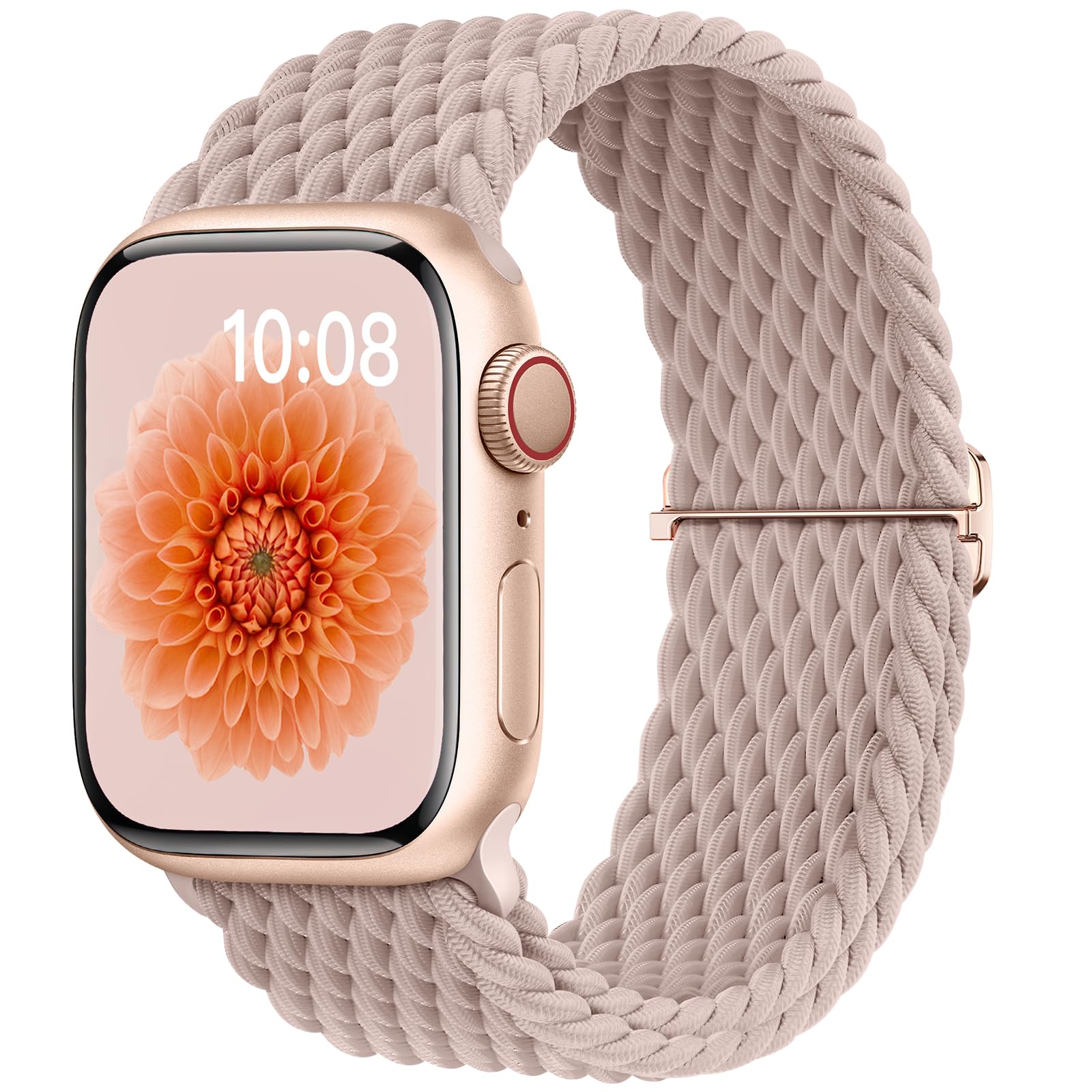 OHOTLOVE Braided Solo Loop Compatible with Apple Watch Band 41mm 40mm 38mm 49mm 45mm 44mm 42mm - Adjustable Nylon Stretch Band for iWatch Series 8/7/6/5/4/3/2/1/SE/Ultra - Comfortable Sport Strap for Men & Women - Perfect for Running, Gym & Daily Wear
