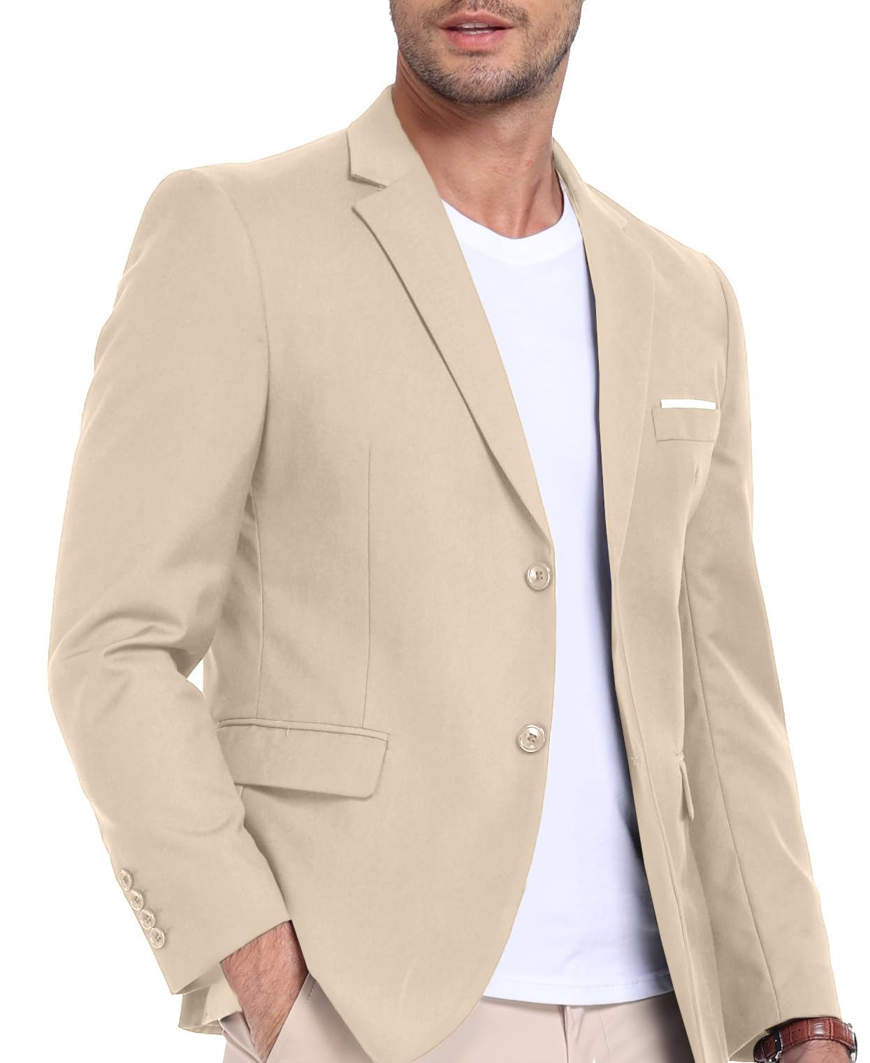 Slim Fit Men's Suit Jacket - Lightweight Business Blazer for Wedding, Office & Summer Casual Wear | Breathable Sport Coat for Daily Use & Special Occasions