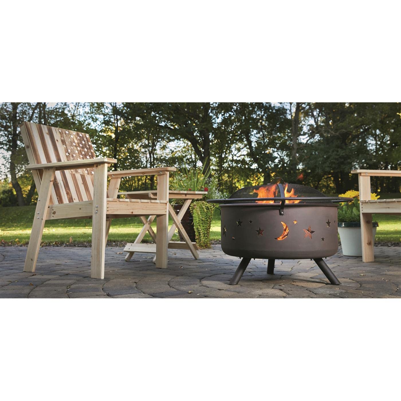CASTLECREEK Cosmic Fire Pit with BBQ Grill - Outdoor Wood Burning Steel Fire Pit for Camping, Backyard, Patio & Picnic - Perfect for Grilling, Smores, Bonfires & Outdoor Cooking