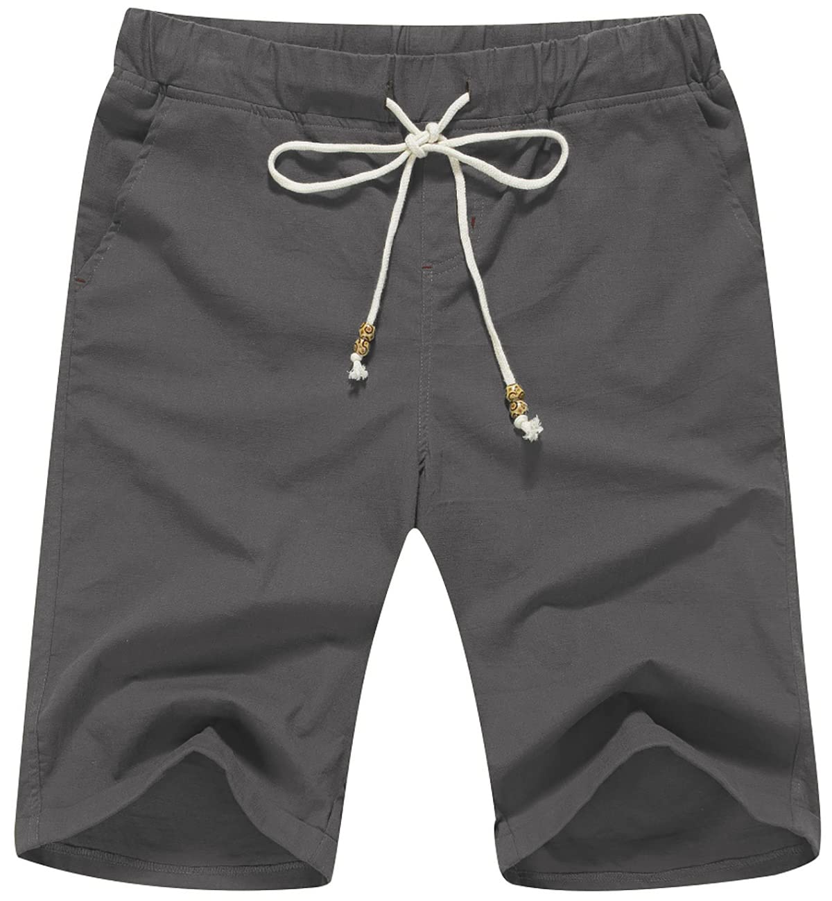 Janmid Men's Linen Shorts - Casual Drawstring Summer Beach Shorts for Men with Floral Pattern | Perfect for Vacation, Poolside & Outdoor Activities