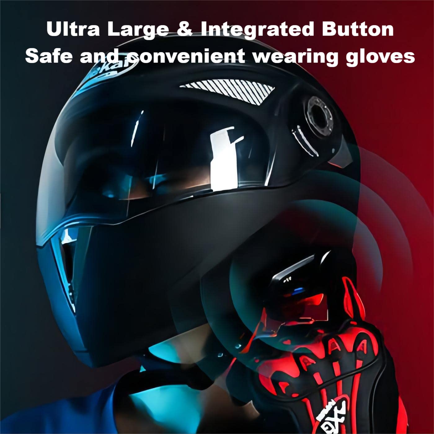 Fodsports FX6 Motorcycle Bluetooth Headset - 1000m Range, 6-Way Intercom, Waterproof Helmet Communication System with Voice Dial & Charging While Riding - Perfect for Group Rides, Touring & Urban Commuting