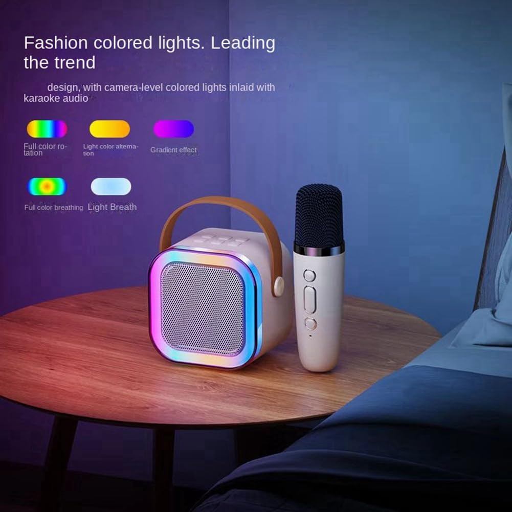 Portable Bluetooth Speaker with Wireless Microphone - Mini Outdoor Karaoke Speaker, High Volume with Card Subwoofer - Perfect for Kids Gifts, Parties, Camping & Travel Entertainment