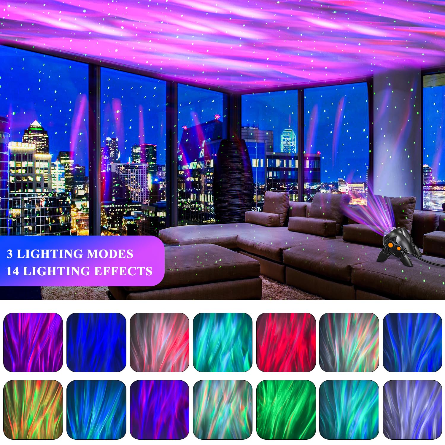OAEBBLE Star Projector Galaxy Light for Bedroom & Kids Room - Bluetooth Speaker with Remote Control, White Noise & Aurora Effects - Perfect for Home Theater, Parties & Relaxation in Living Room