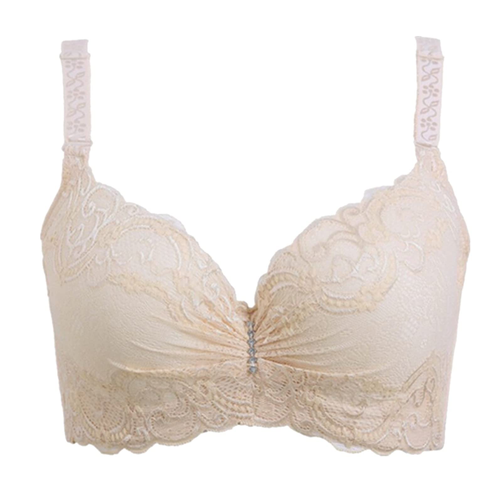 Lace Push Up Bras for Women - Wire-Free Plus Size Comfort Bra with Adjustable Straps & Hook Closure - Support for Large Bust - Perfect for Everyday Wear, Work & Special Occasions
