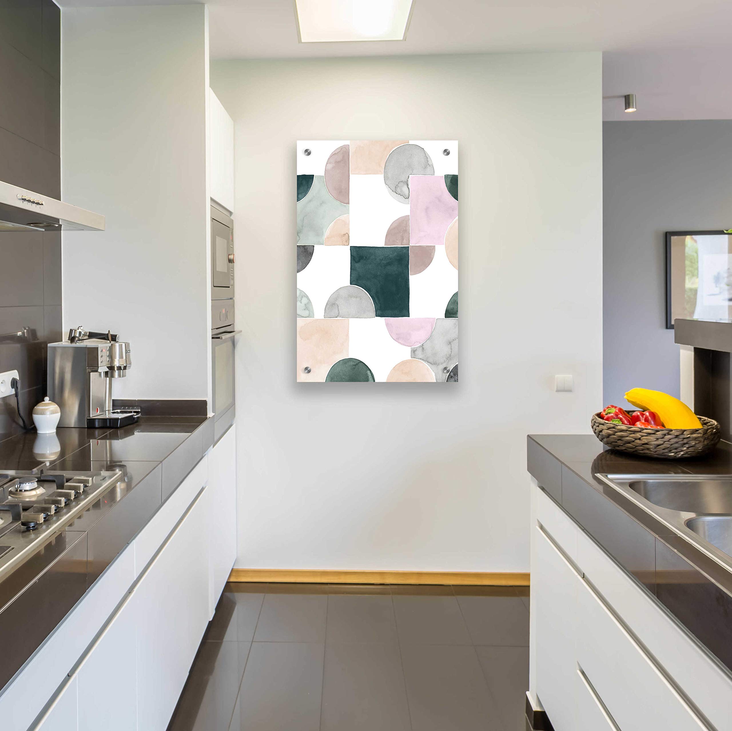 Grace Popp 'Muted Mystery I' Abstract Acrylic Wall Art - 24x36 Inch Modern Glass Canvas Painting for Living Room, Bedroom & Office Decor
