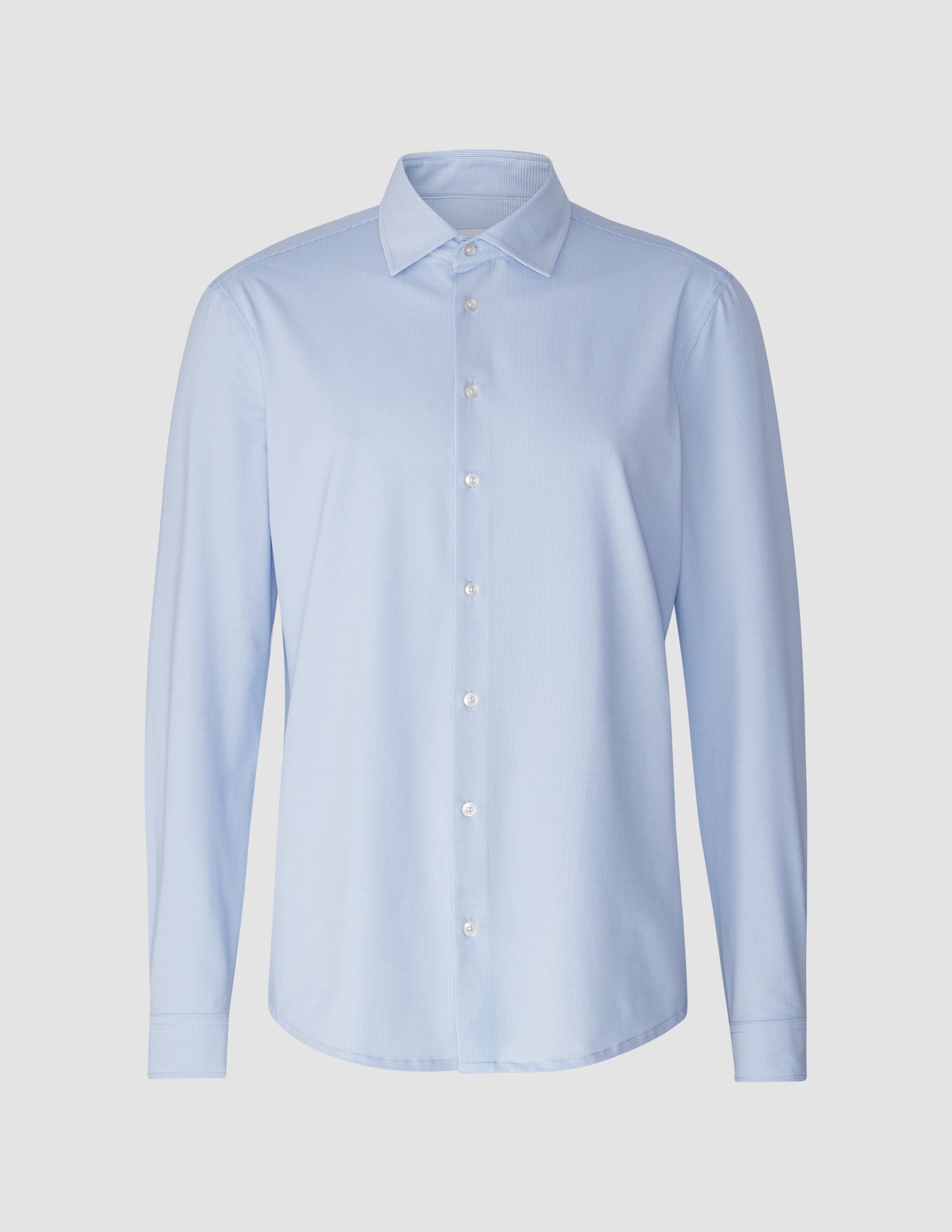 Men's Light Blue Slim Fit Travel Shirt - Breathable & Wrinkle-Free for Business Trips & Vacations