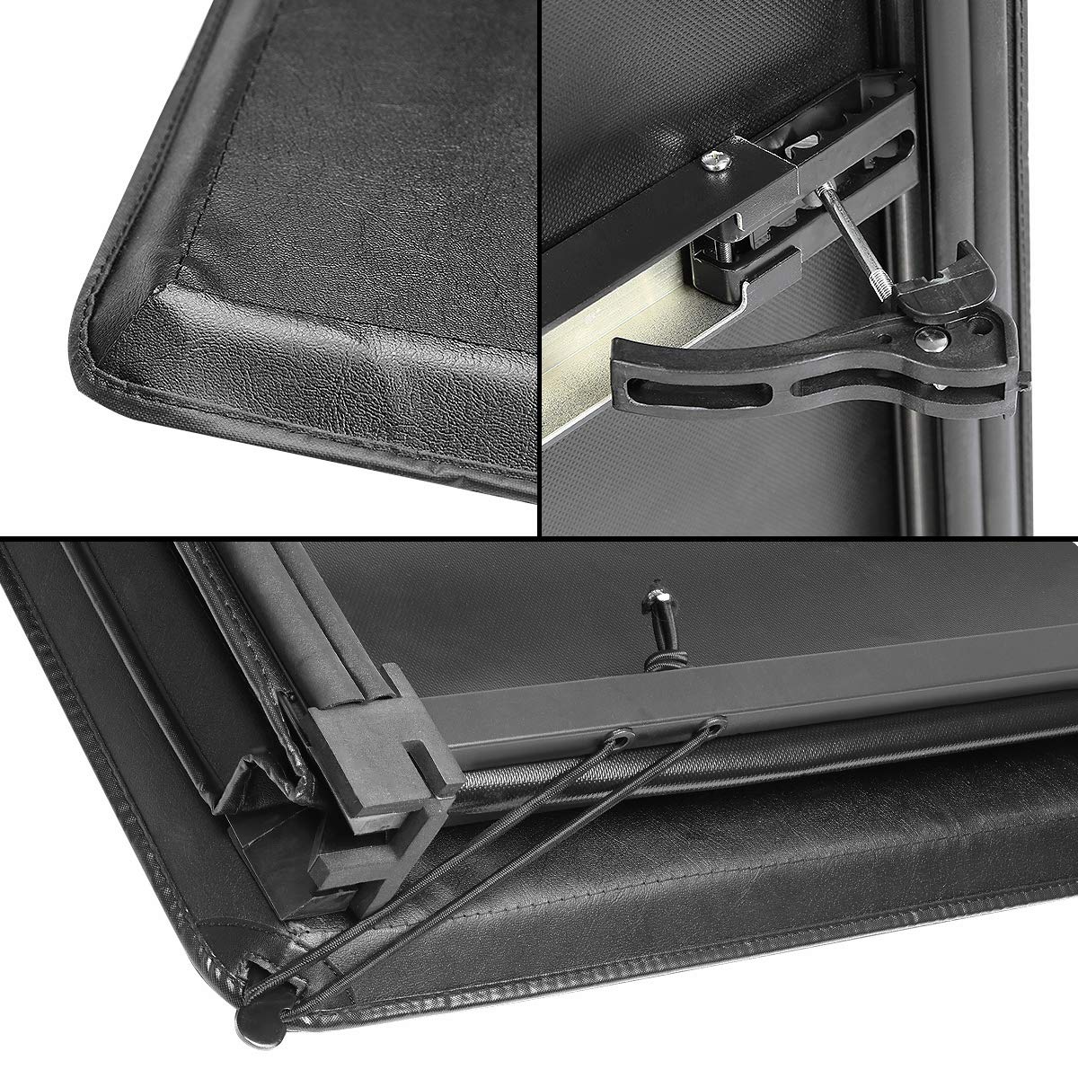 DNA MOTORING Soft Tri-Fold Adjustable Truck Bed Tonneau Cover for 2004-2015 Nissan Titan 6'7