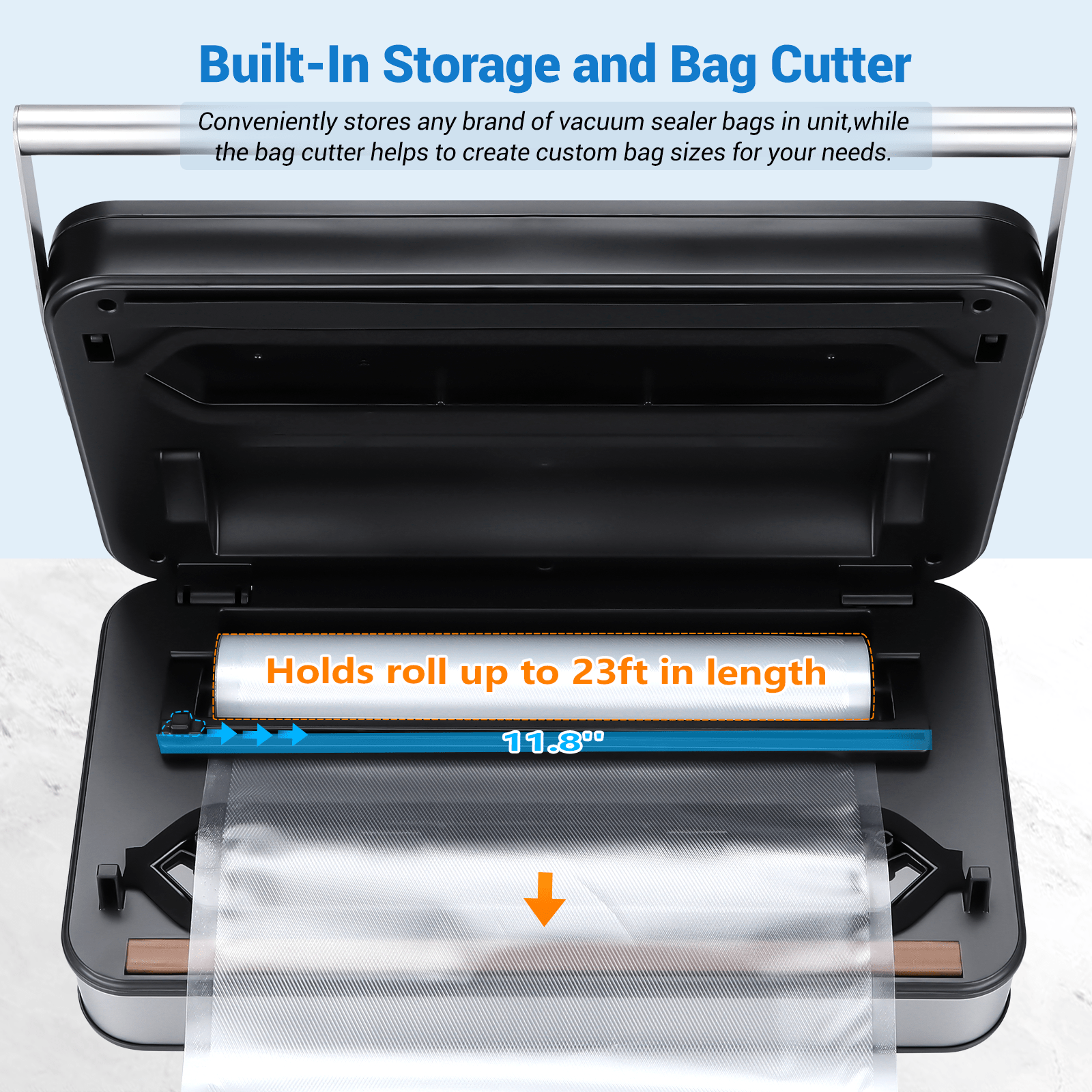 INK VS04 Vacuum Sealer Machine for Food Storage - Airtight Kitchen Appliance for Sous Vide, Meal Prep & Freezer Organization | Compact Home & Commercial Use