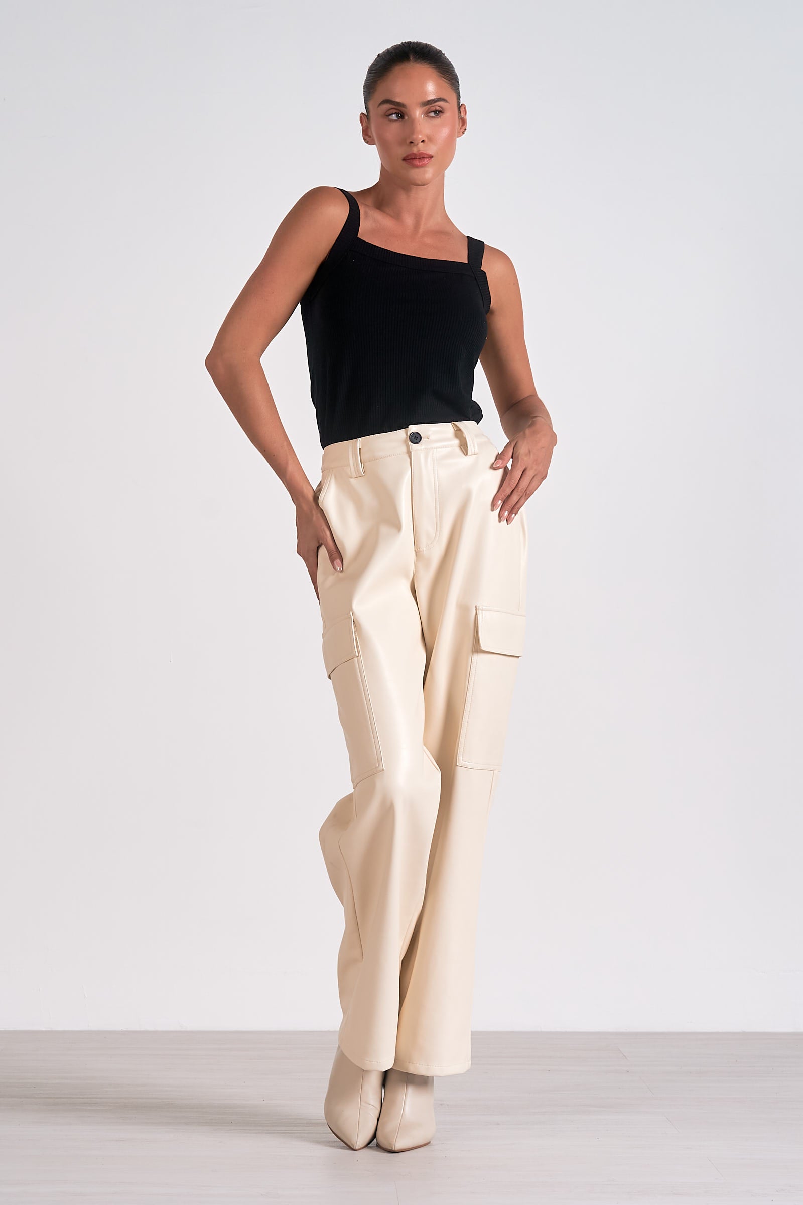 Mantio Women's Stone Color High-Waist Stretch Pants - Comfortable & Flattering for Work, Travel & Casual Wear