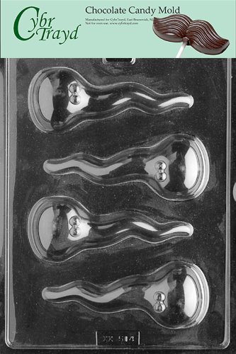 Cybrtrayd Adult Happy Sperm Chocolate Candy Making Mold with Instructions - Fun Novelty Baking Tool for Bachelorette Parties, Birthday Gags & Adult Humor Gifts