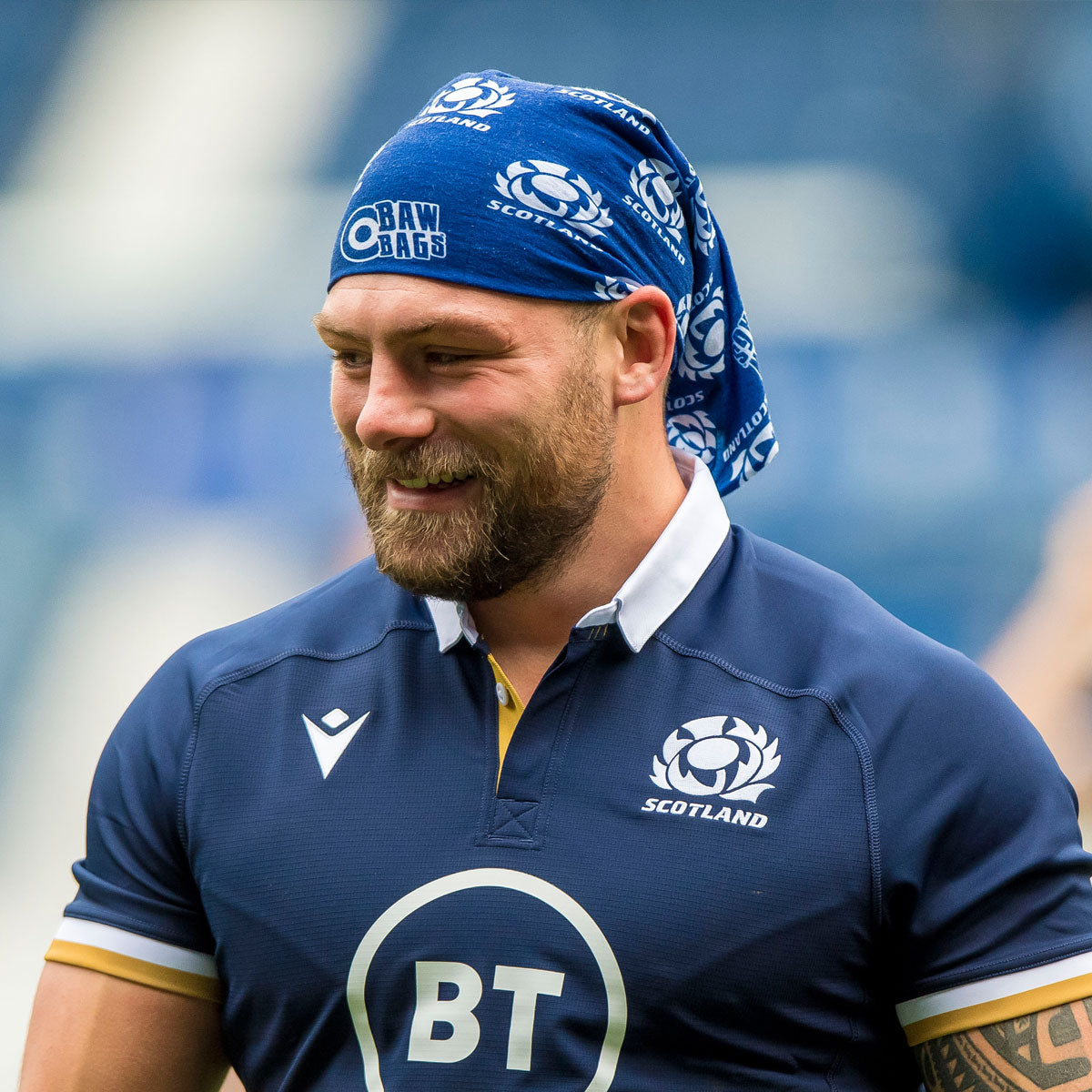 Bawbags Scotland Rugby Multi Sleeve Snood - Navy/White - Warm Winter Neck Gaiter for Rugby Fans & Outdoor Sports - Perfect for Cold Weather Training, Hiking & Football Games