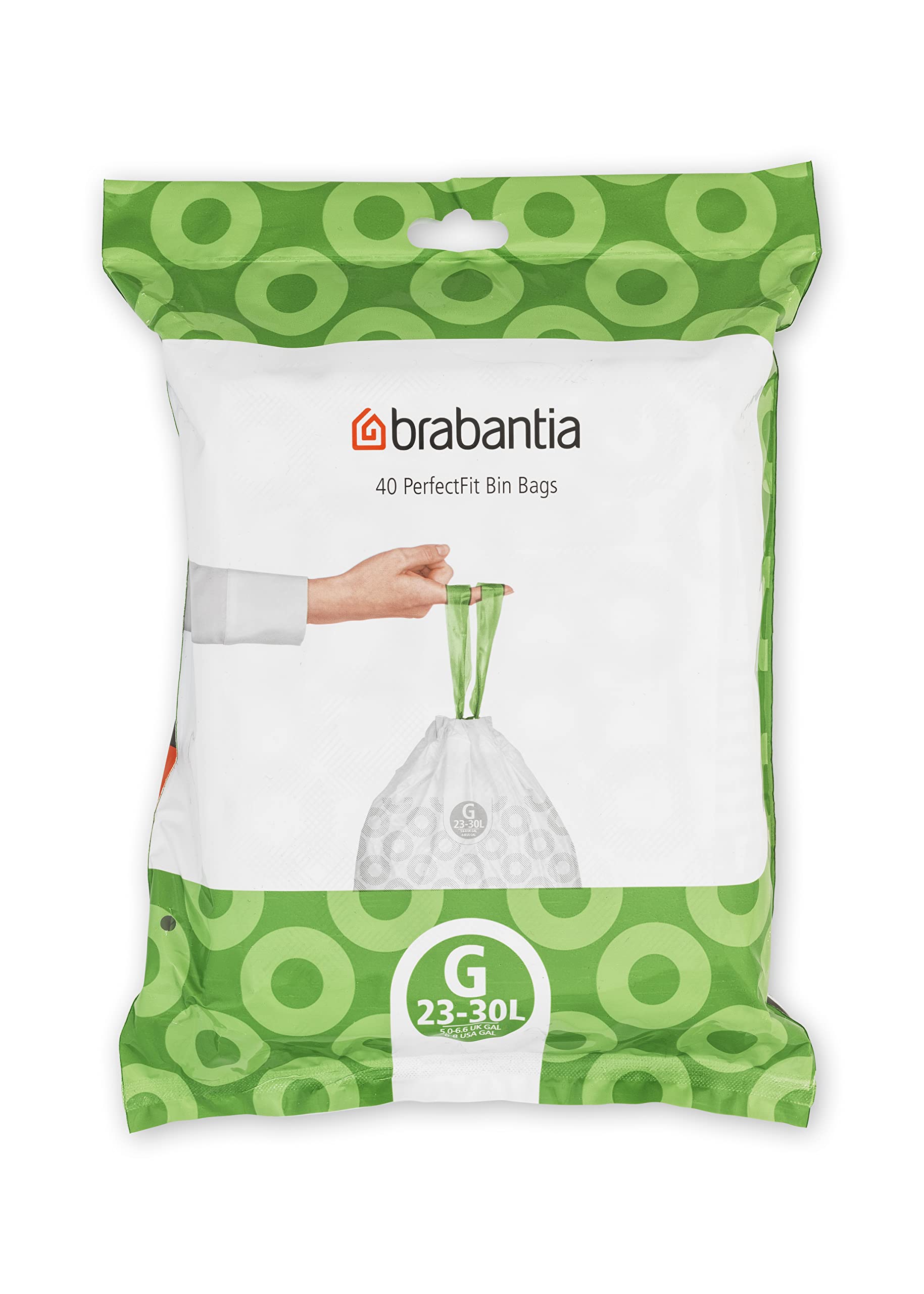 Brabantia 375668 Bin Liners Dispenser Pack - 23/30 Liter Trash Bags for Kitchen, Bathroom & Office Waste Bins - Durable, Leak-Proof & Odor Control Garbage Bags