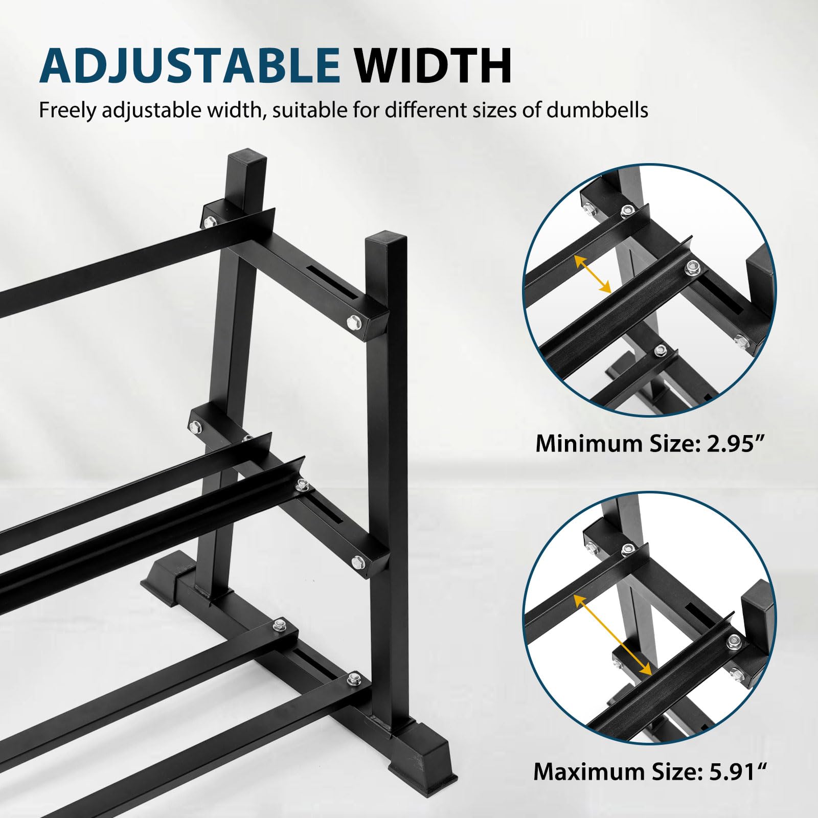 Dumbbell Rack Stand for Home Gym - Heavy Duty 1100LBS Capacity Organizer for Dumbbells, Kettlebells & Weight Plates | Perfect for Garage, Basement & Home Workout Space