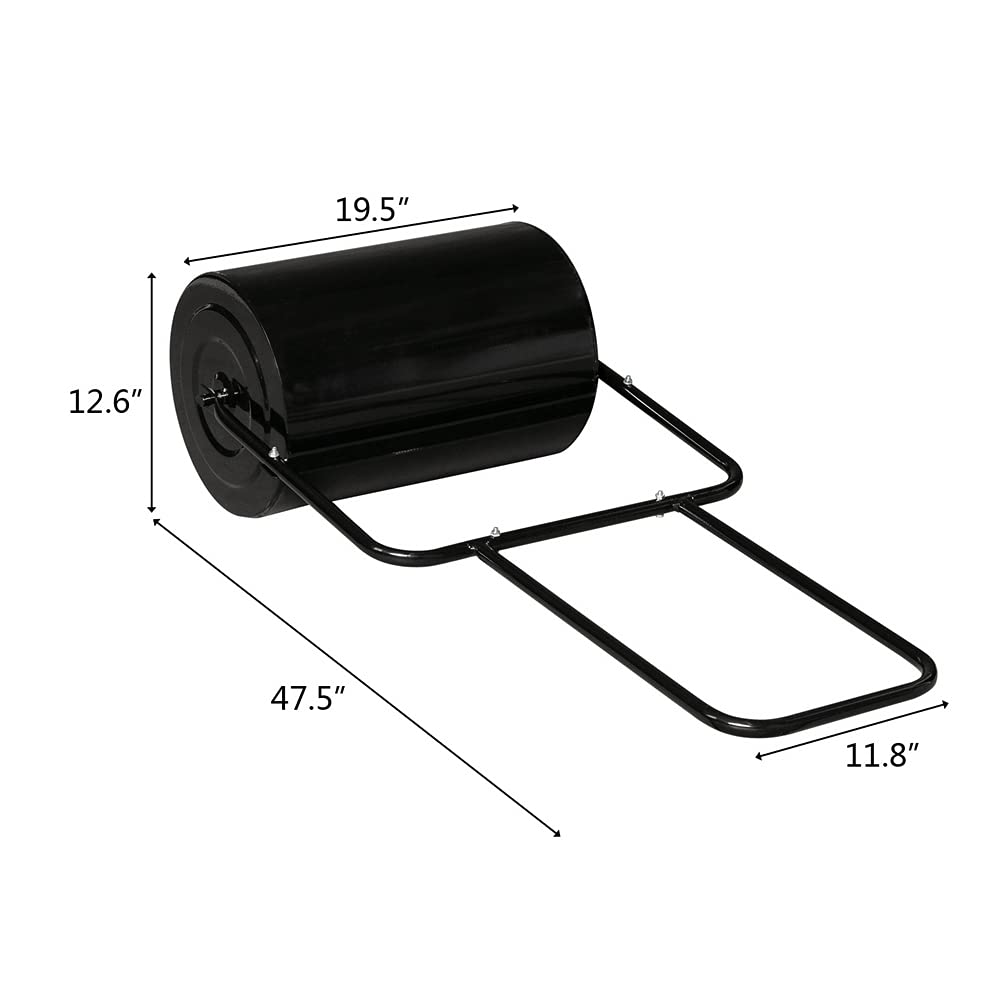 19.5 Inch Heavy Duty Iron Lawn Roller - Black Garden Roller for Leveling Soil, Seeding, and Sod Installation | Perfect for Lawns, Landscaping, and Professional Grounds Maintenance