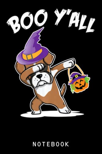 Boxer Dog Witch Dabbing With Pumpkin Face Boo Y'all Journal Notebook - Cute Puppy Notebook for Dog Lovers, Perfect Gift for Teens, Girls & Kids - Great for School, Diary Writing & Gift Giving