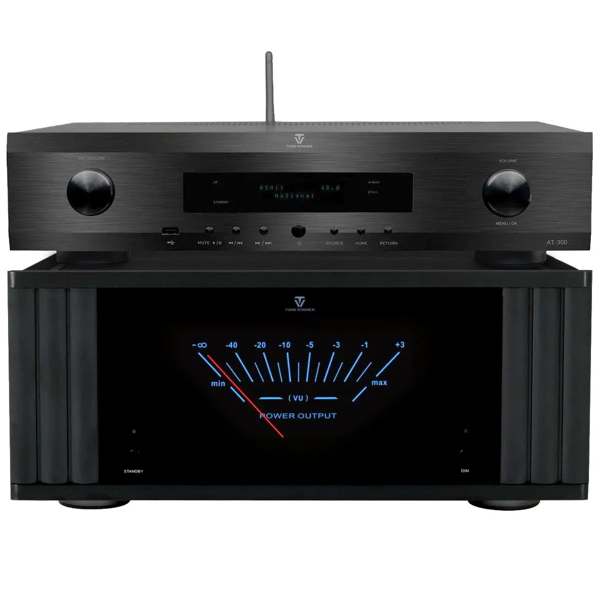 Tone Winner AT-300 16-Channel AV Processor & AD-7300 Power Amplifier Combo - Home Theater Audio System for Immersive Movie & Music Experience