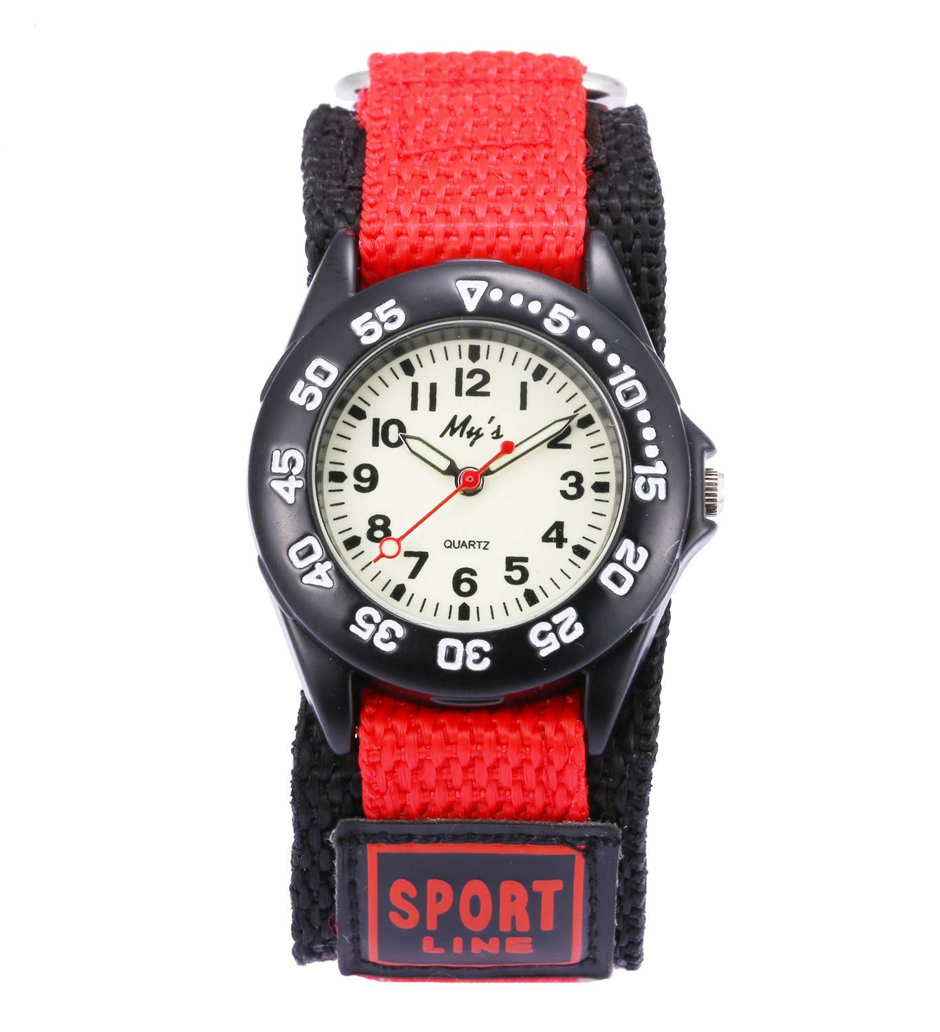 Jewtme Kids Luminous Analog Watch - Nylon Strap, Water-Resistant Sports Watch for Boys & Girls - Perfect for Outdoor Activities, School & Daily Use