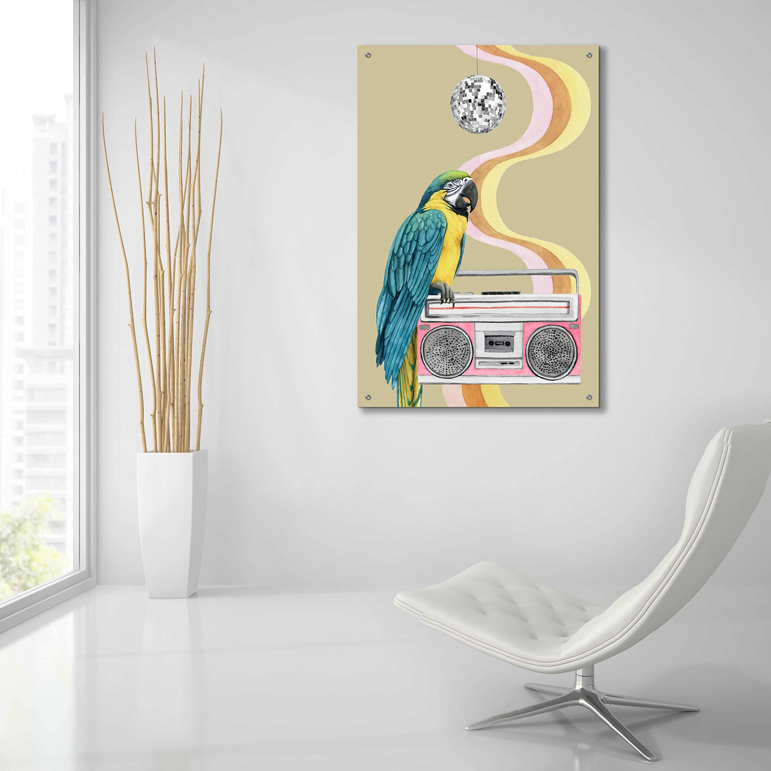 Grace Popp High Rollers Collection B Acrylic Glass Wall Art - 24x36 Inches Modern Abstract Painting for Living Room, Bedroom & Office Decor