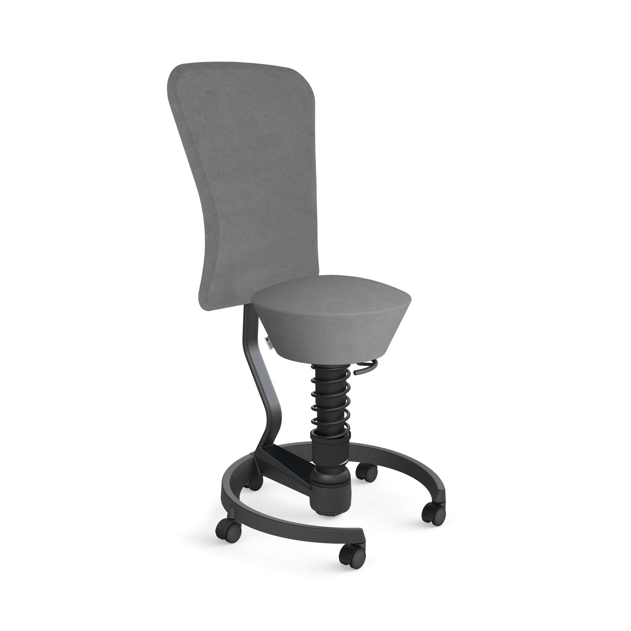 Aeris Swopper Active Sitting Chair with Adjustable Backrest and Casters - Ergonomic Office Stool for Home & Work - Black - Improve Posture While Working or Gaming