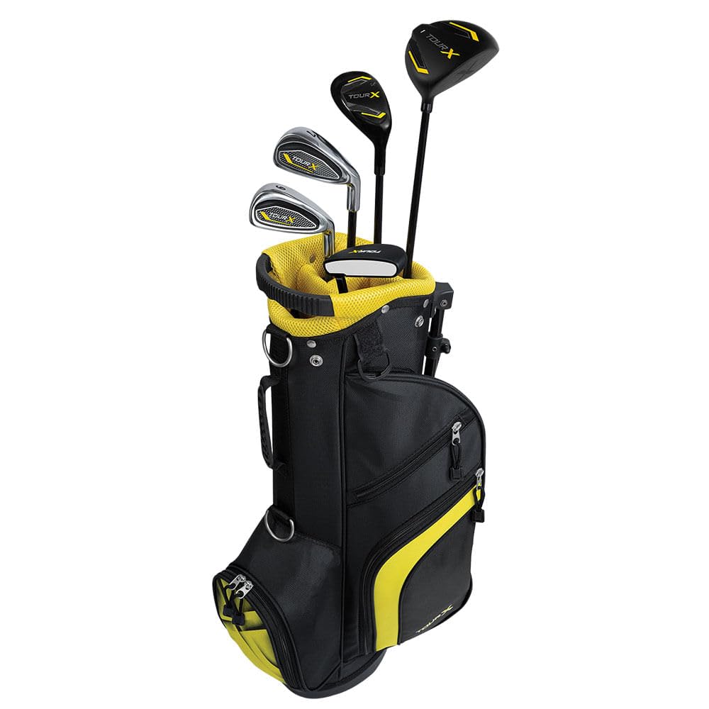 Merchants of Golf Tour X 5-Piece Junior Golf Club Set with Stand Bag - Right Handed for Kids Ages 5-7 | Graphite Shafts | Perfect for Beginners & Junior Golf Tournaments | Ideal Gift for Young Golf Enthusiasts