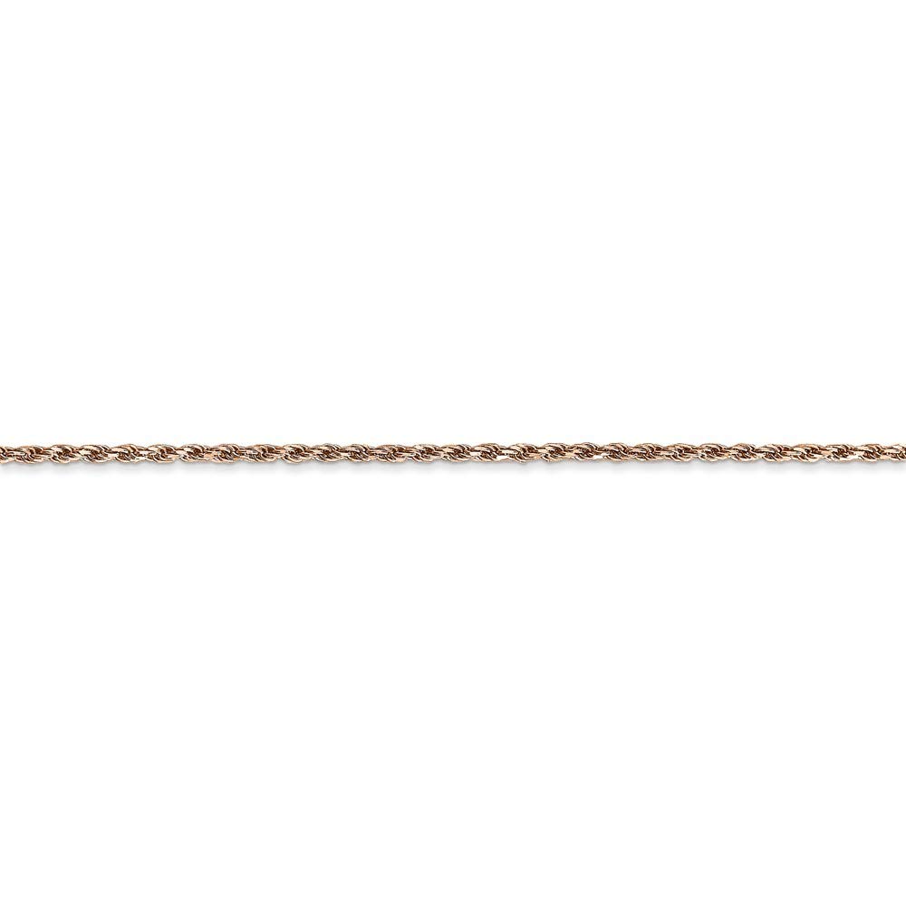 Roy Rose Jewelry 14K Rose Gold 1.5mm Diamond-Cut Rope Chain Anklet - 10 Inch Adjustable Ankle Bracelet for Women, Perfect for Beach Weddings, Summer Outfits & Everyday Wear