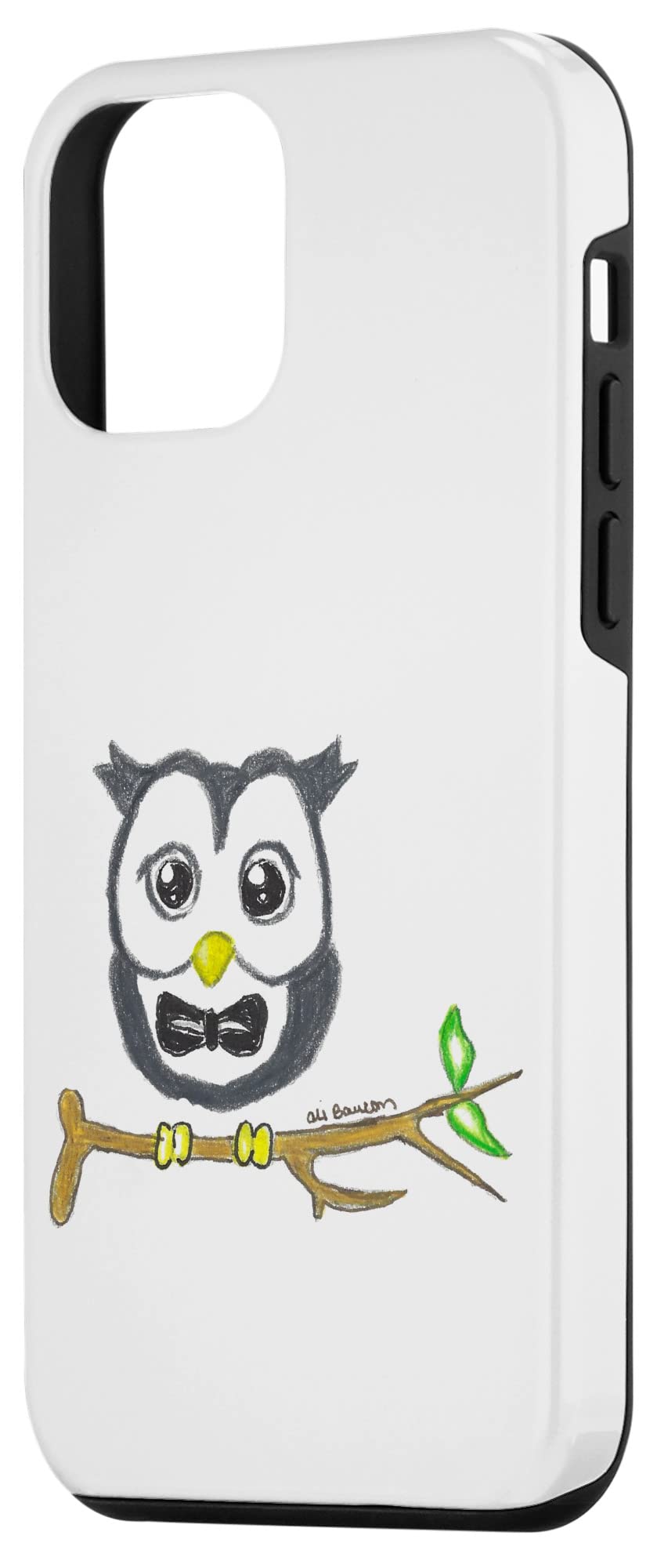 iPhone 12 Mini Cute Owl Bow Tie Phone Case - Slim Protective Cover for iPhone 12 Mini (5.4 Inch) - Perfect Gift for Animal Lovers, Office & School Accessory