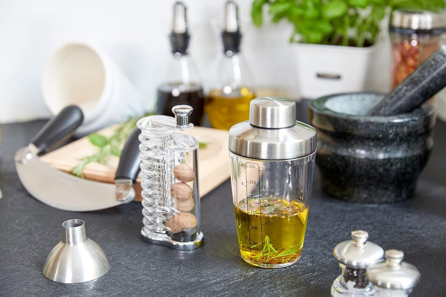 Cole & Mason Stainless Steel Salt and Pepper Funnel - Premium Metal Kitchen Funnel for Spice Jars, Bottles & Seasoning Containers - Durable Small Funnel for Easy Refilling - Perfect for Home Cooking, Baking & Pantry Organization
