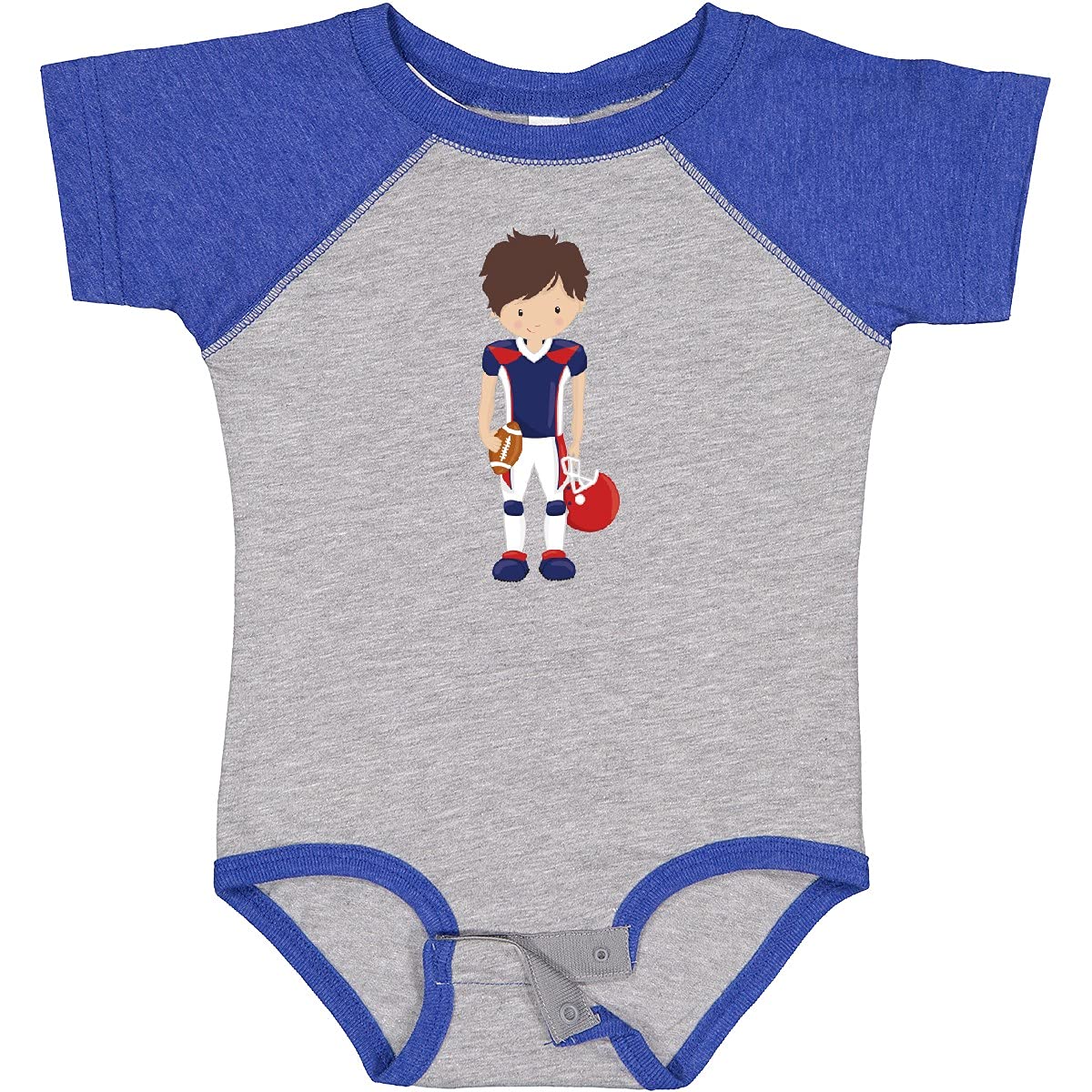 Inktastic Rugby & American Football Cute Brown Hair Baby Bodysuit - Soft Cotton Onesie for Newborns, Infants & Toddlers - Perfect for Game Day, Sports Events & Family Photos