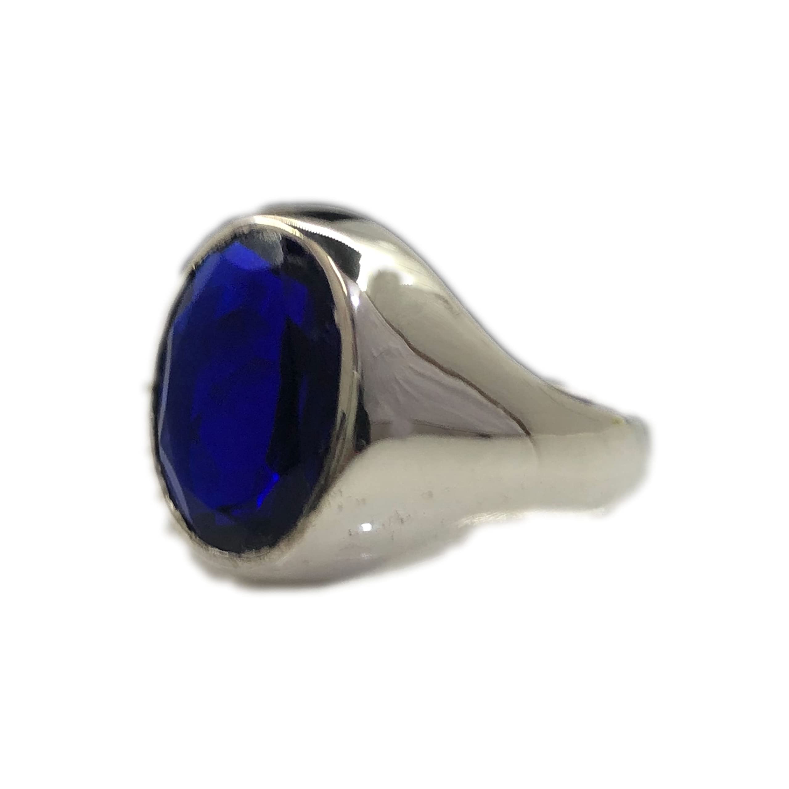 Hydro Blue Sapphire Ring for Men - 925 Sterling Silver Statement Ring | Engagement, Wedding & Anniversary Ring | Blue Sapphire Hydro Gemstone Jewelry | Perfect Christmas Gift for Him | Ideal for Proposals, Weddings & Special Occasions